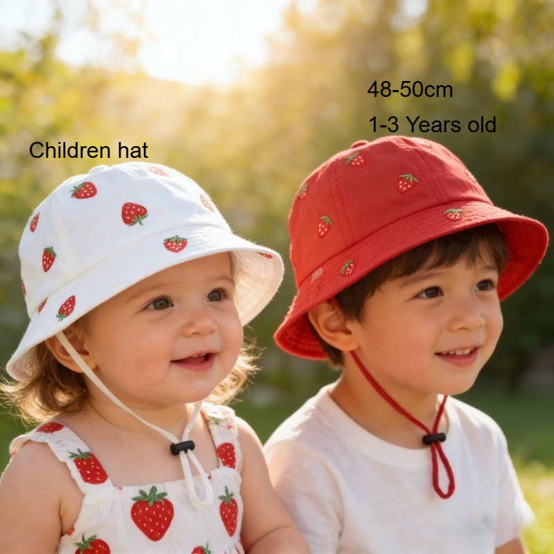 Street Fashion News - Girl Fisherman Hat with Strawberry Embroidery