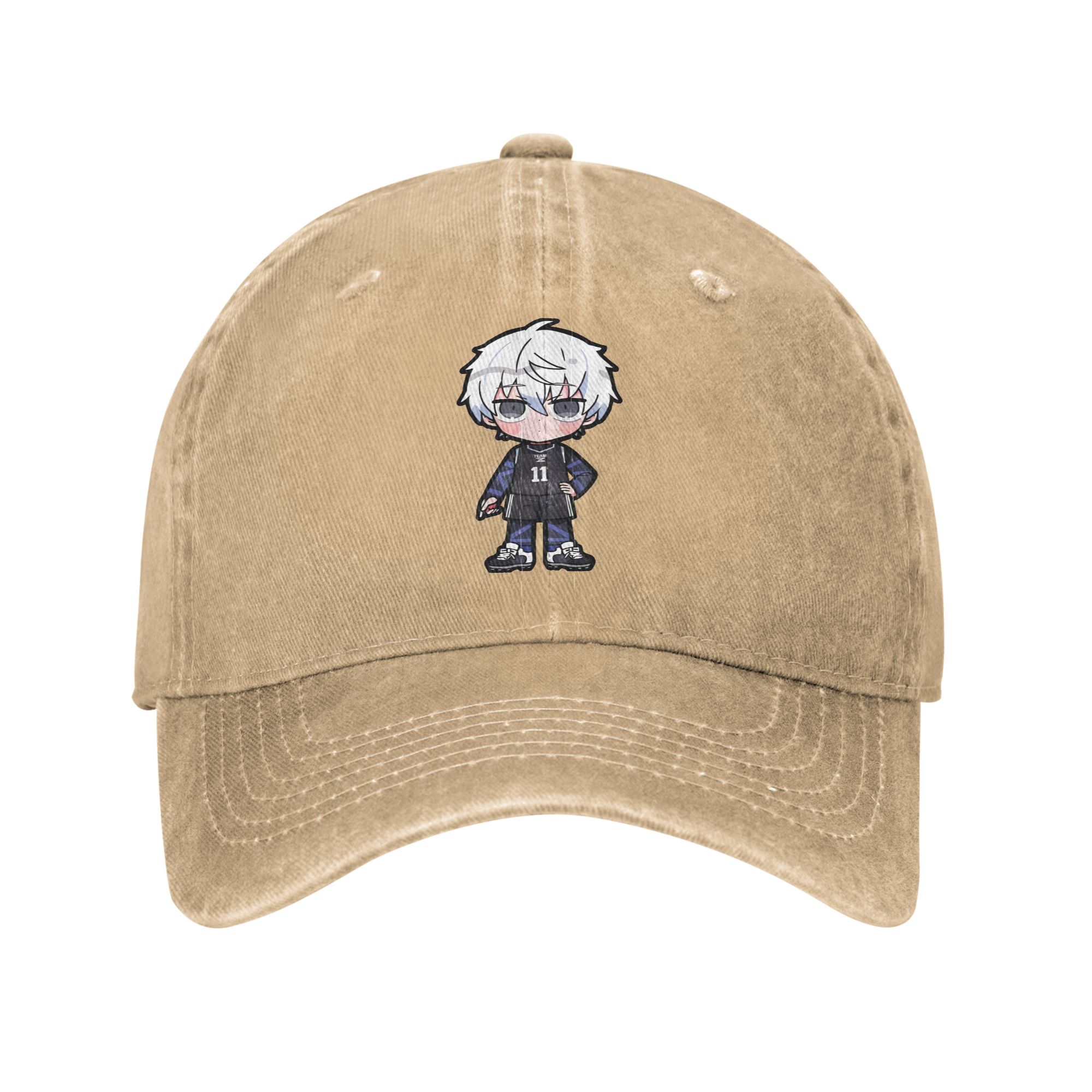 Baseball Cap Fitted - Anime Blue Locks Baseball Cap Distressed