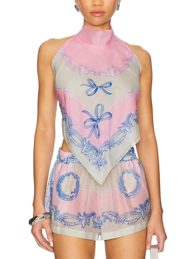 Street Fashion News - Fashion Print Short Two Piece Set