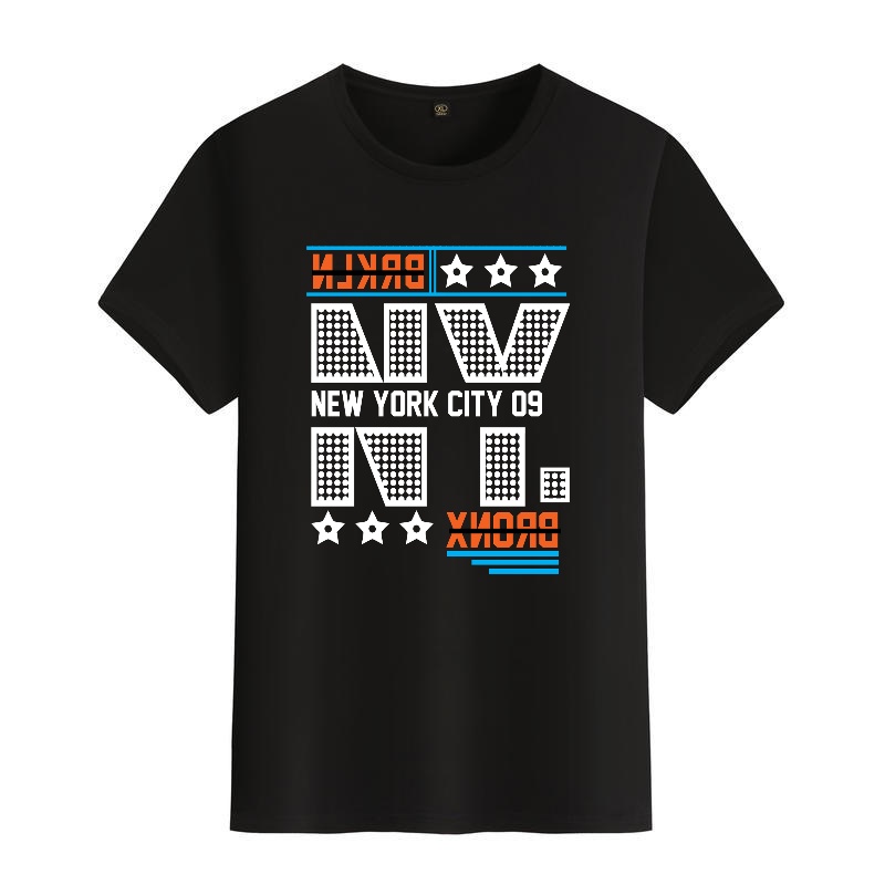 Men's Black Round-Neck Short-S - Street Fashion In New York ulasan dan harga
