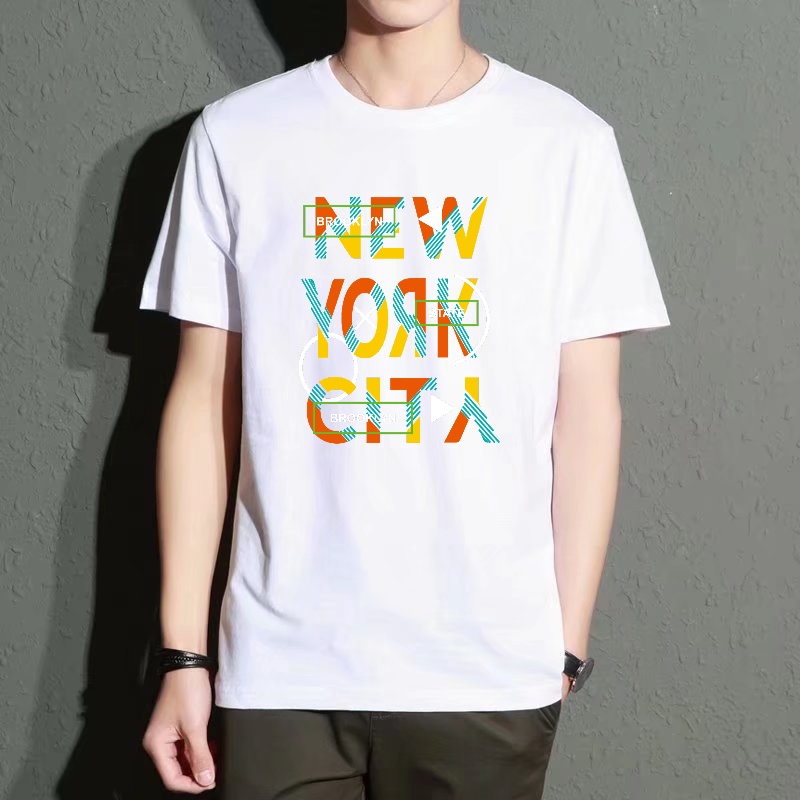 Men's Black Round-Neck Short-S - Street Fashion In New York ulasan dan harga