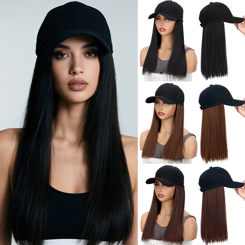 Fashion Black Wig Baseball Cap - Baseball Cap Fitted ulasan dan harga