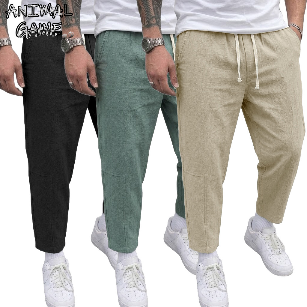Korean Cotton Linen Mens Draws - Street Fashion Korea ulasan dan harga