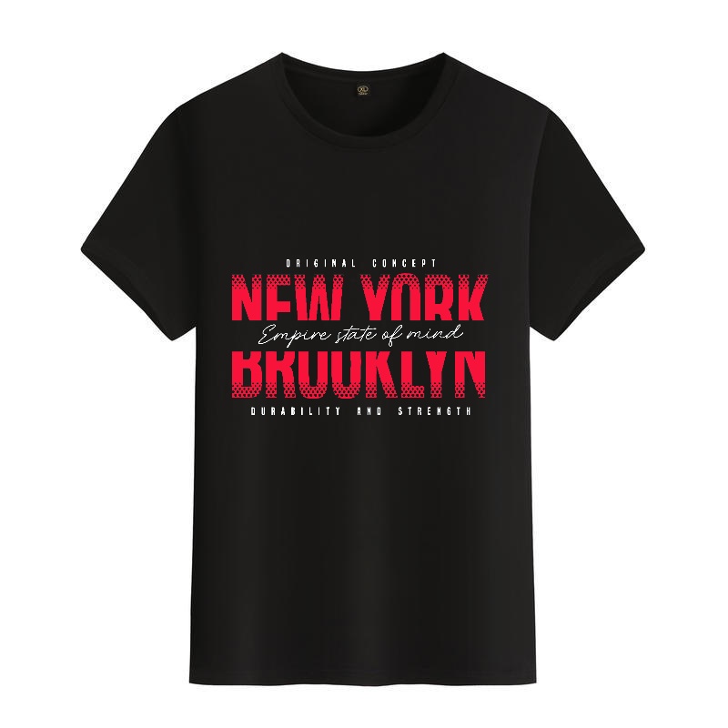 Men's Black Round-Neck Short-S - Street Fashion In New York ulasan dan harga