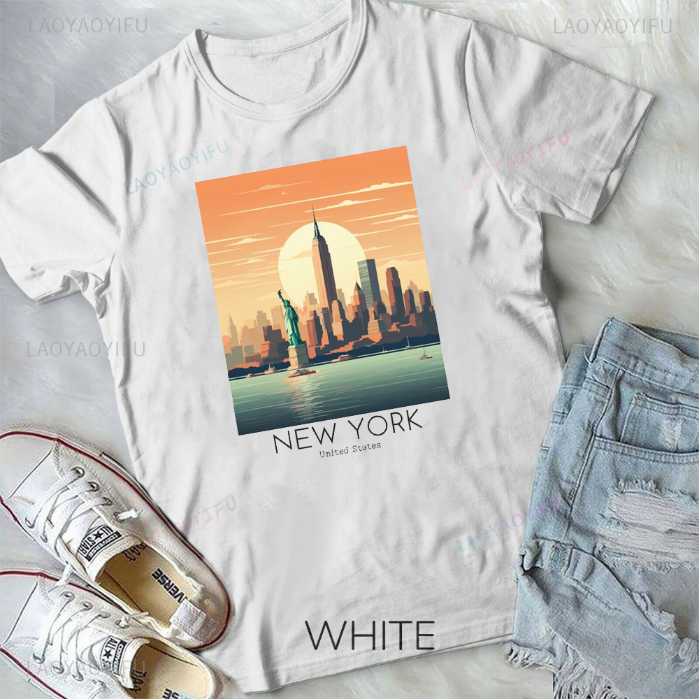 New York Printed T-shirt Capit - Street Fashion In New York ulasan dan harga