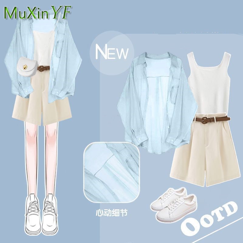 Women's Summer Shorts Suit 202 - Street Fashion Korean ulasan dan harga
