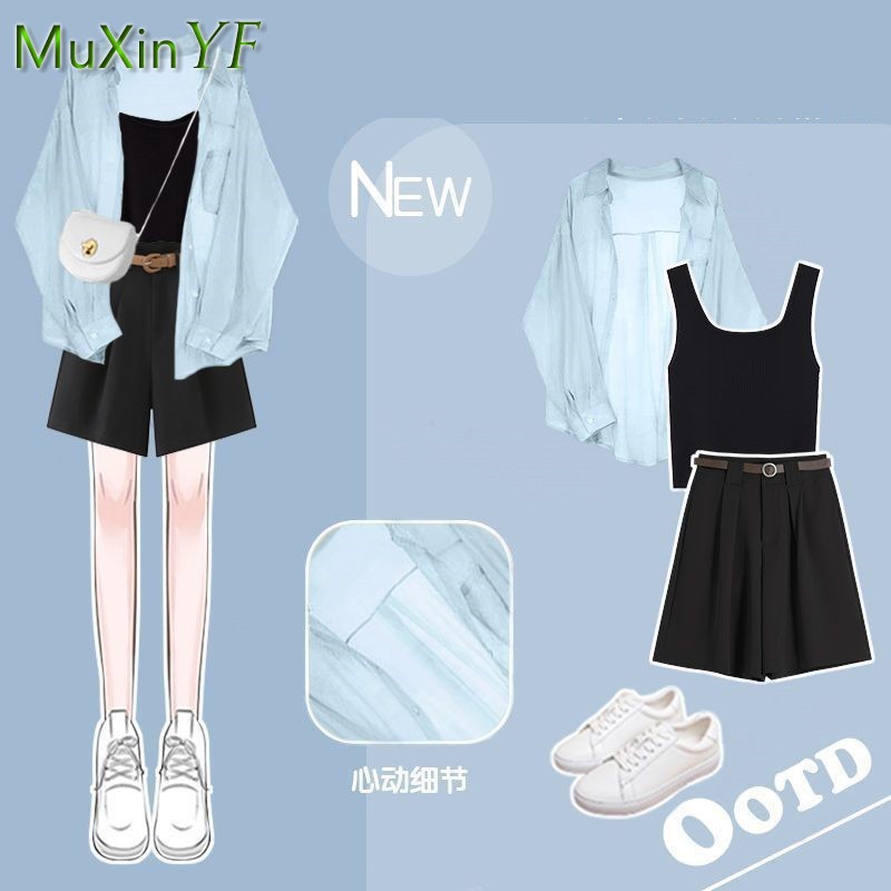 Women's Summer Shorts Suit 202 - Street Fashion Korean ulasan dan harga