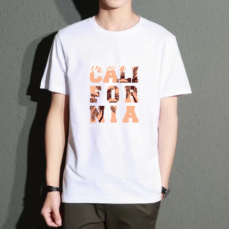 Men's Black Round-Neck Short-S - Street Fashion California ulasan dan harga