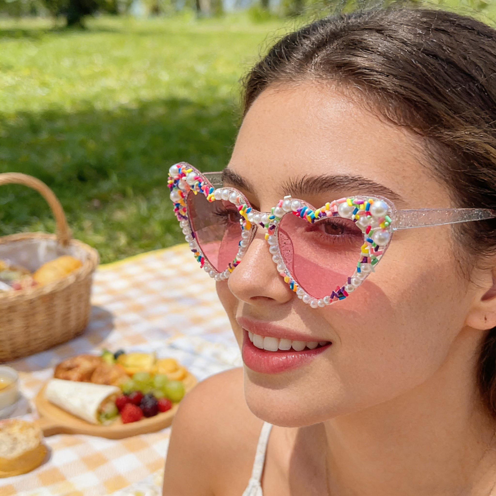 Heart Design Sunglasses Pc Mat - Street Fashion Events ulasan dan harga