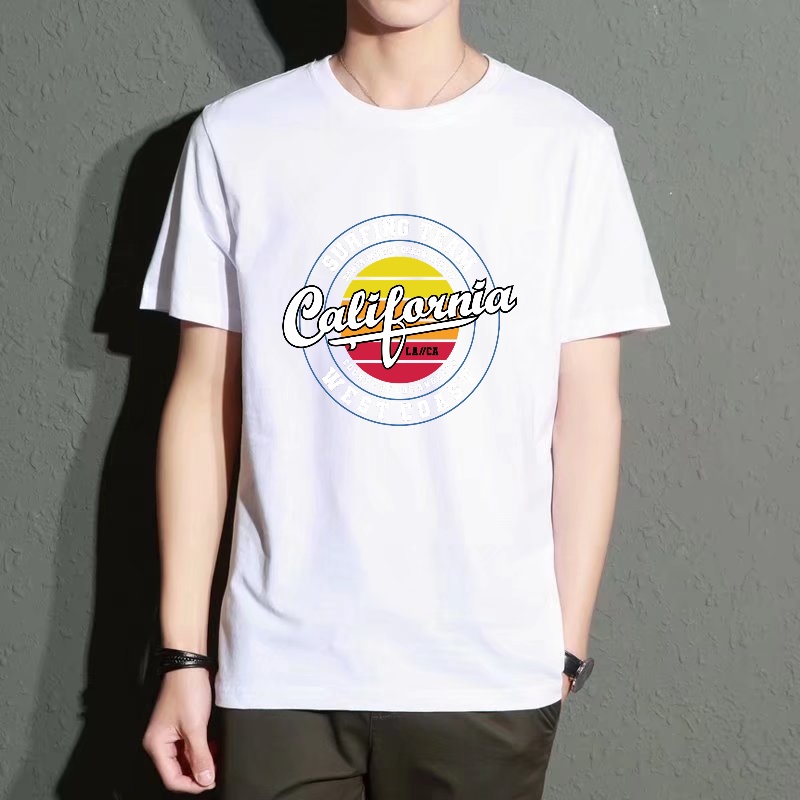 Men's Black Crew Neck Short-Sl - Street Fashion California ulasan dan harga