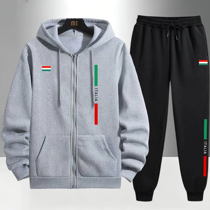 Italy Fashion Men's Set Zipper - Street Fashion Male ulasan dan harga