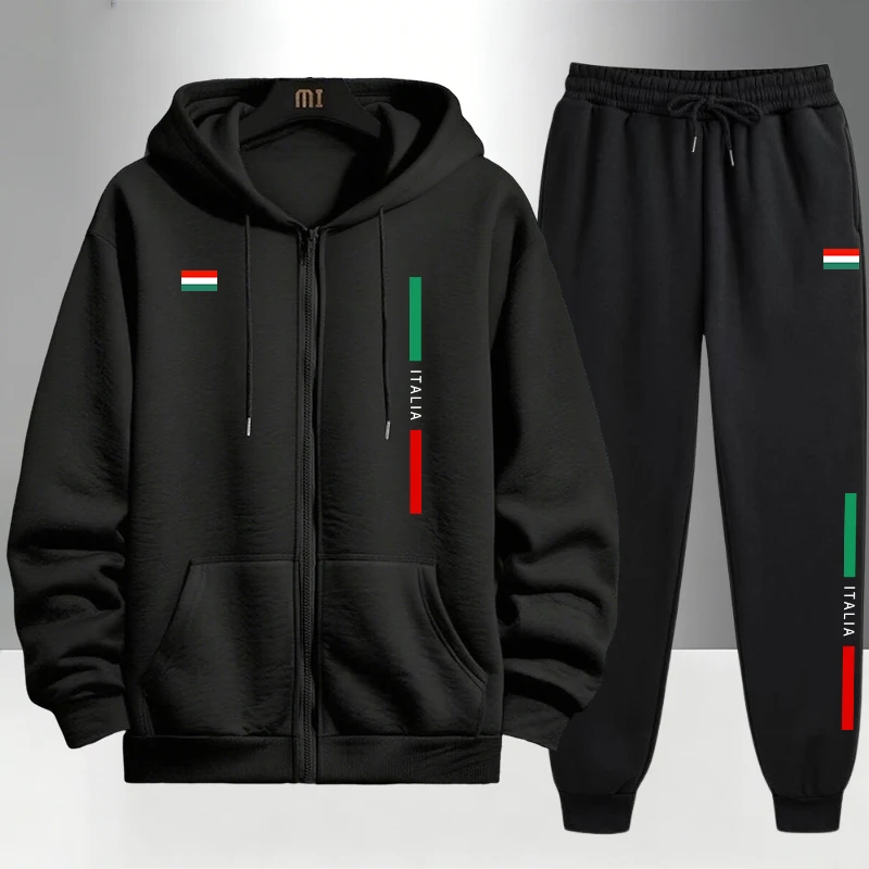 Italy Fashion Men's Set Zipper - Street Fashion Male ulasan dan harga