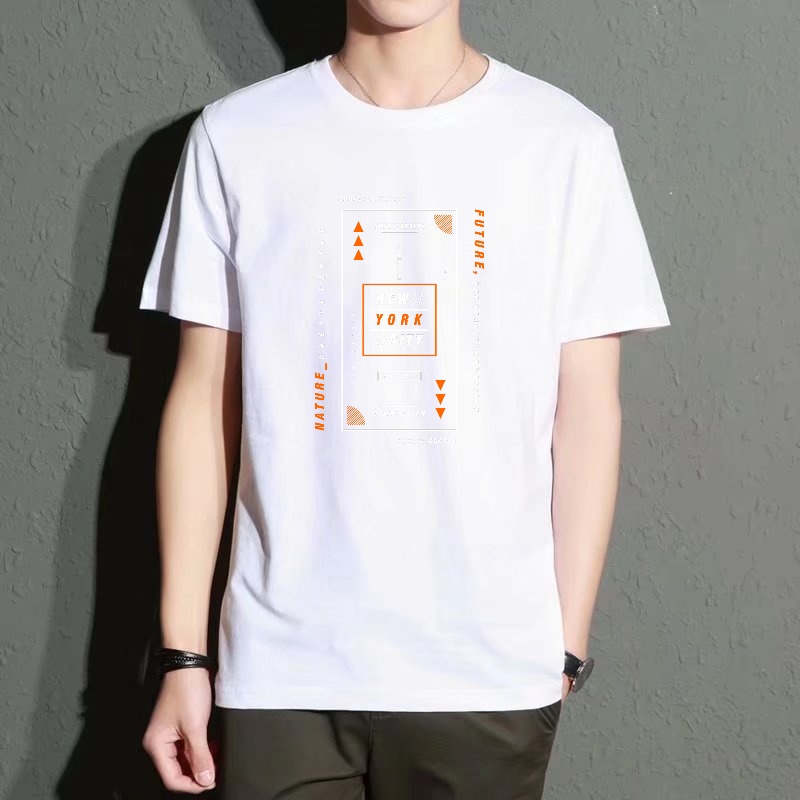 Men's Black Round-Neck Short-S - Street Fashion In New York ulasan dan harga