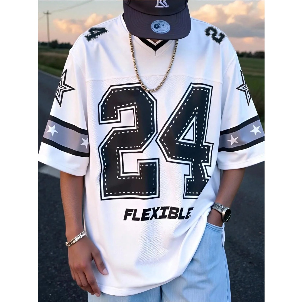 2026 Summer New Men's V-Neck T - Street Fashion News ulasan dan harga