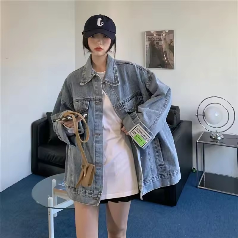 2025 New Fashion Denim Jacket  - Street Fashion Korea ulasan dan harga
