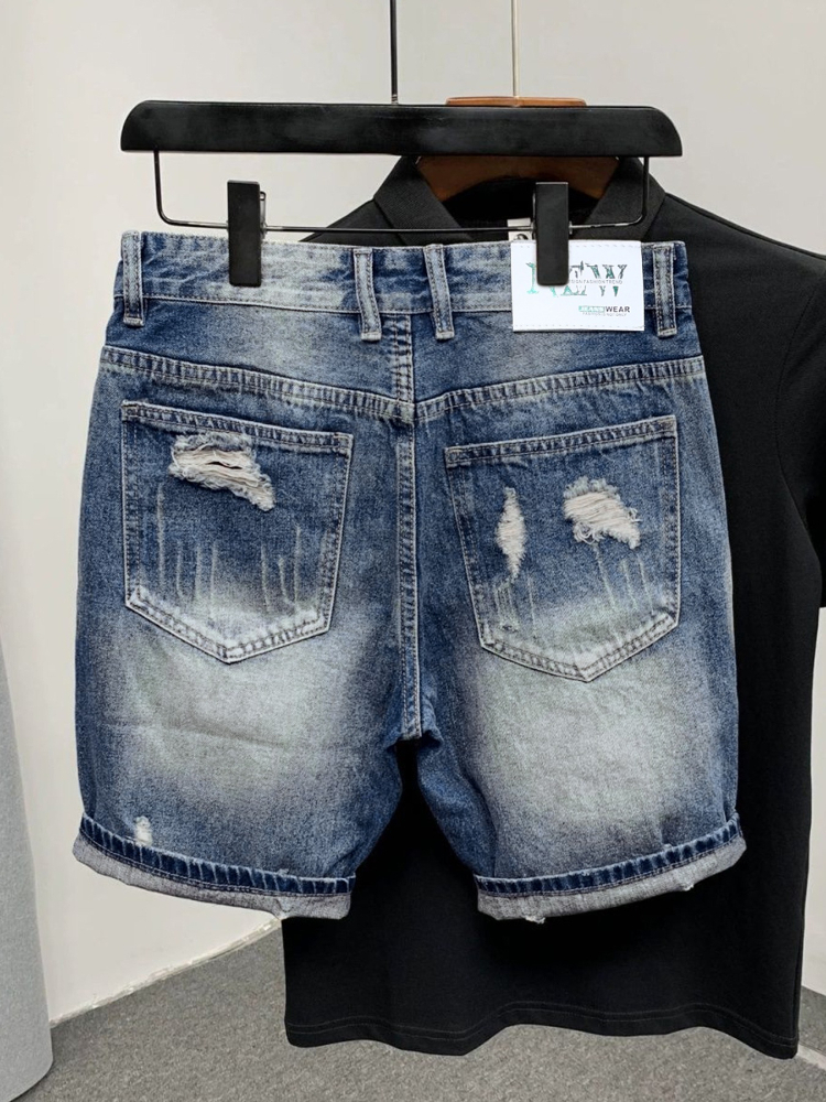 2026 Summer Ripped Straight Me - Street Fashion Korea ulasan dan harga