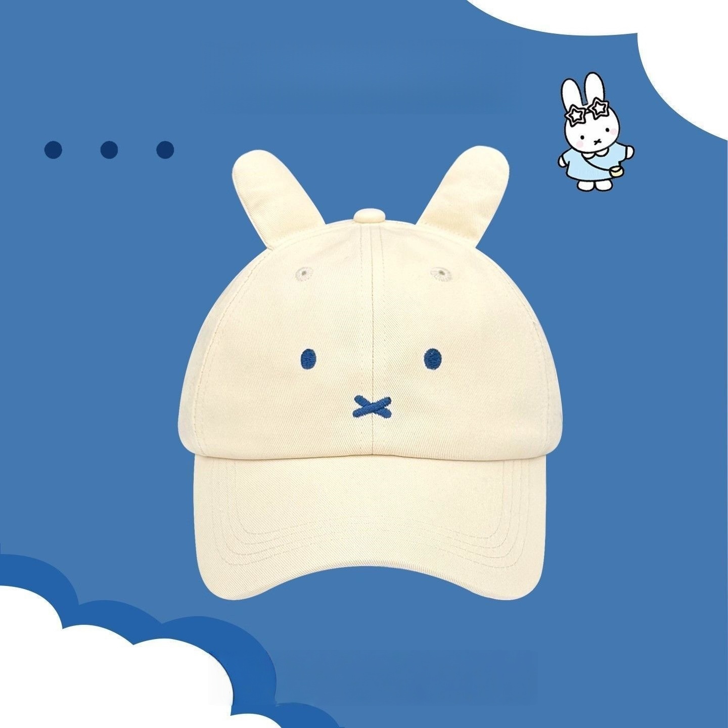 Cute Miffy Bunny Ear Baseball  - Baseball Cap Fitted ulasan dan harga
