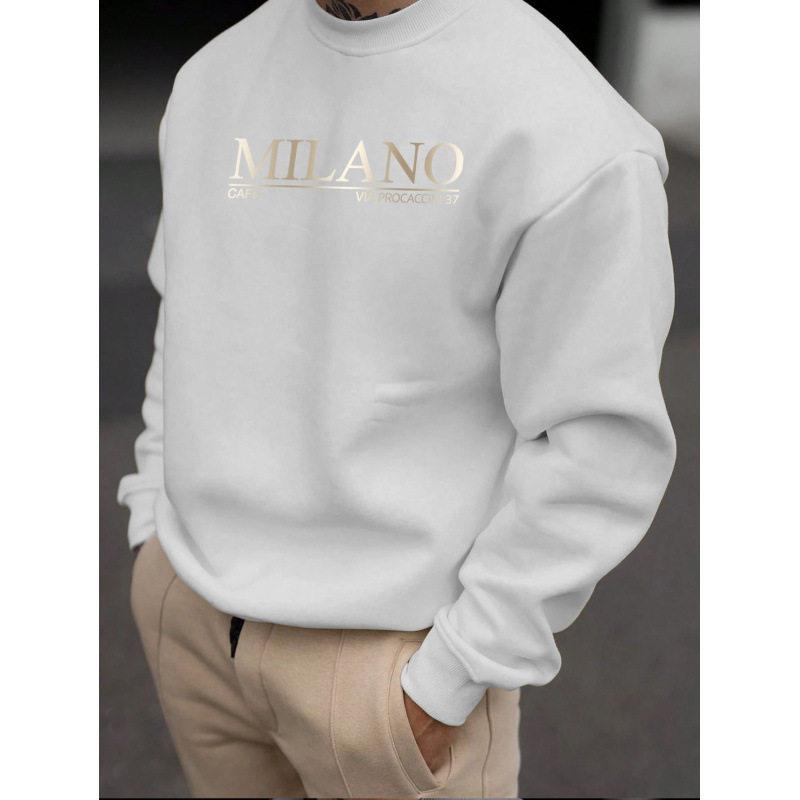 Milan Print Hoodie Men's Casua - Street Fashion Of Milan ulasan dan harga