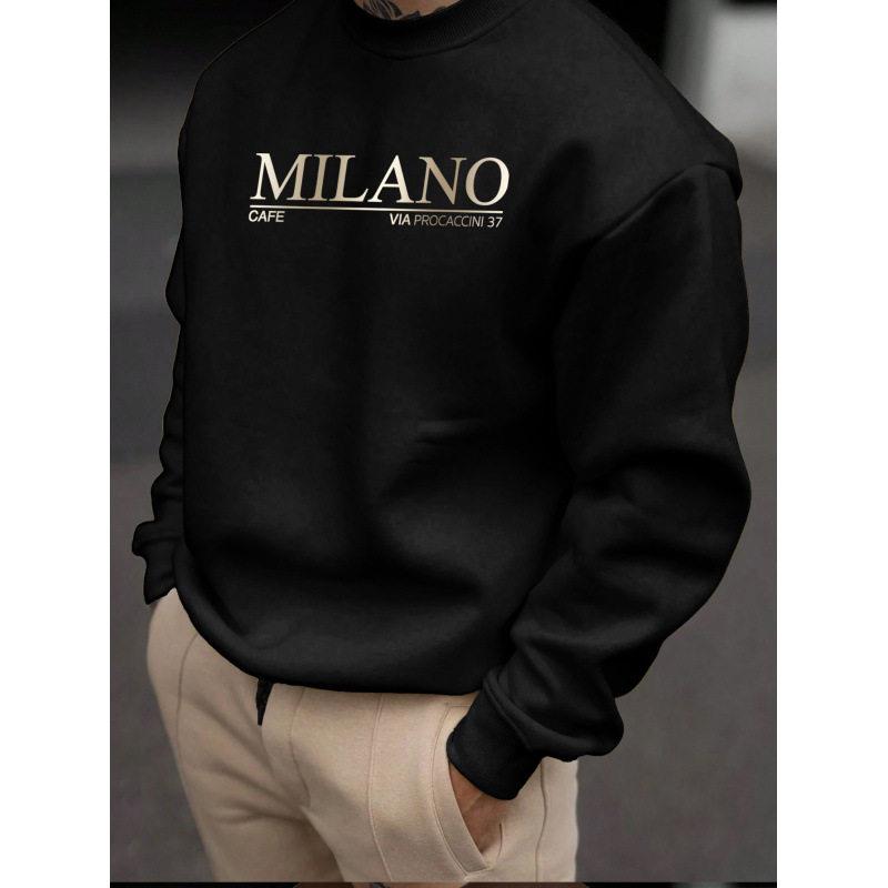Milan Print Hoodie Men's Casua - Street Fashion Of Milan ulasan dan harga
