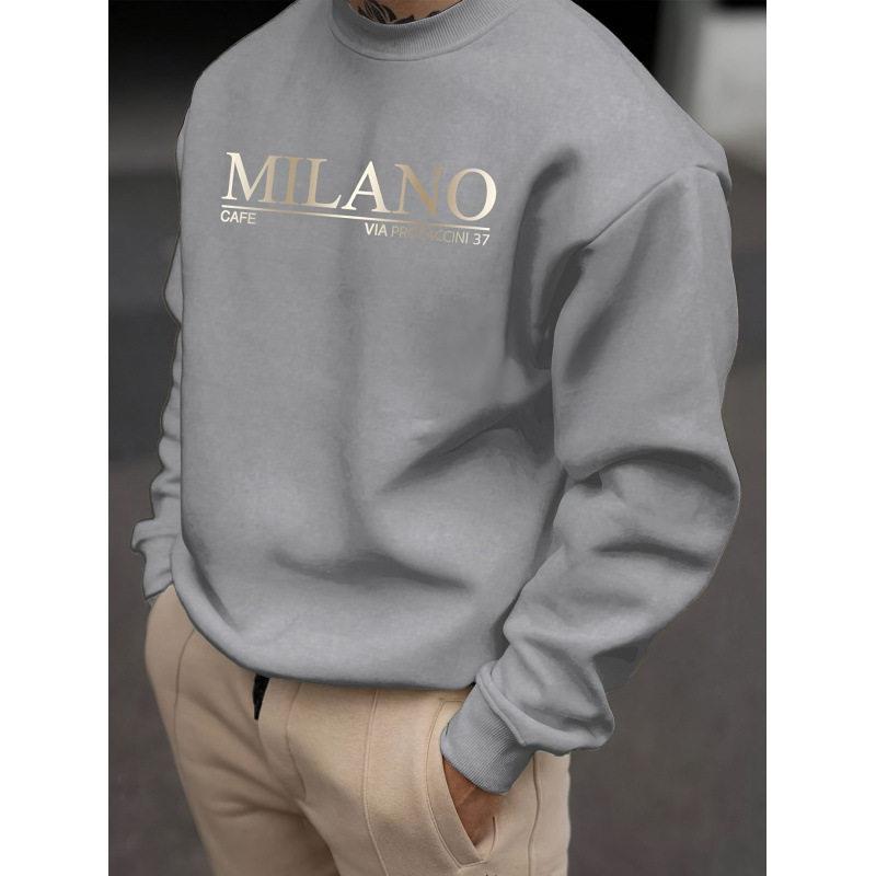 Milan Print Hoodie Men's Casua - Street Fashion Of Milan ulasan dan harga