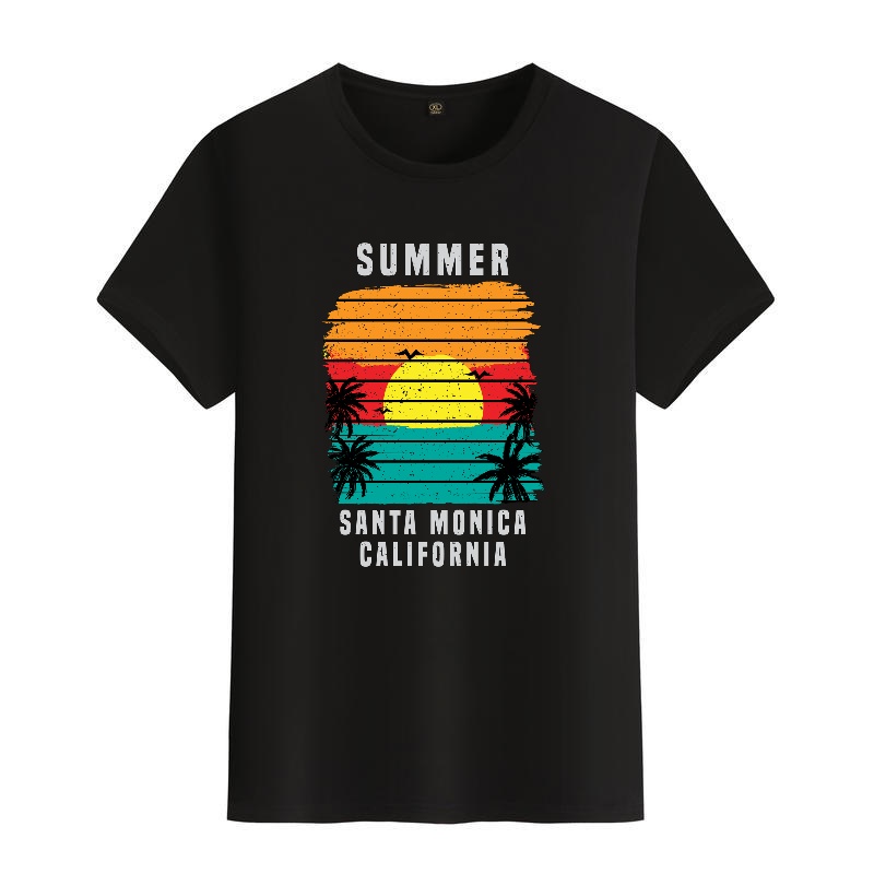 Men's Black Round Neck Short-S - Street Fashion California ulasan dan harga