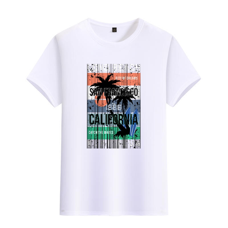 Men's Black Crew Neck Short-Sl - Street Fashion California ulasan dan harga