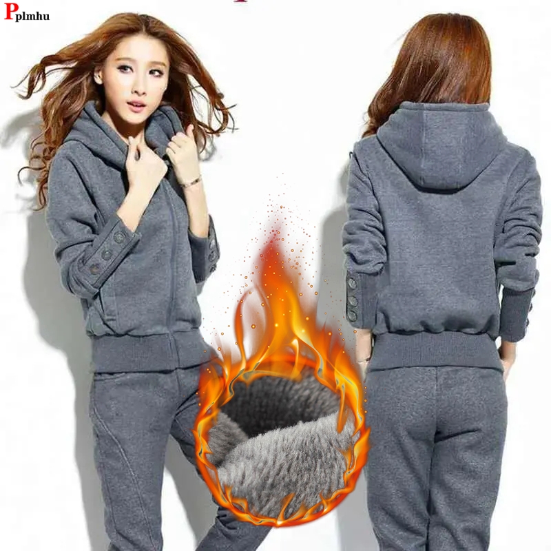 Winter 2 Pieces Sets Hooded Pl - Street Fashion Korean ulasan dan harga