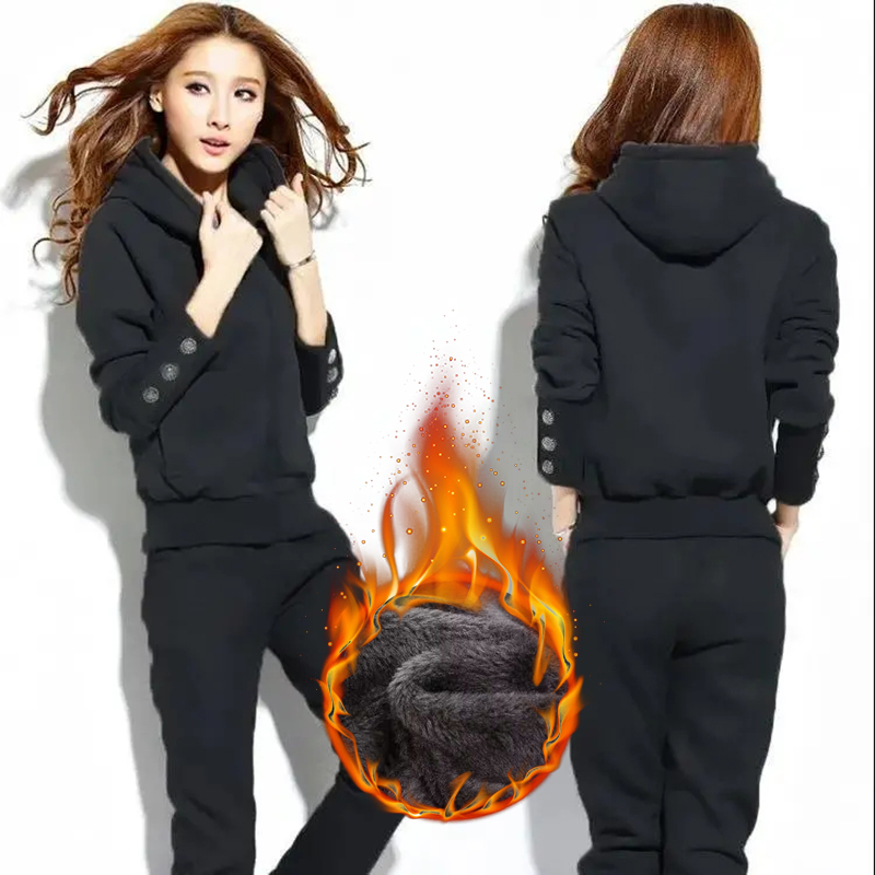 Winter 2 Pieces Sets Hooded Pl - Street Fashion Korean ulasan dan harga