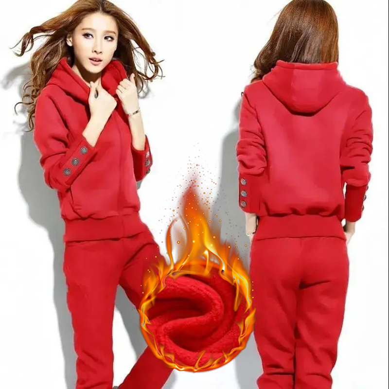 Winter 2 Pieces Sets Hooded Pl - Street Fashion Korean ulasan dan harga