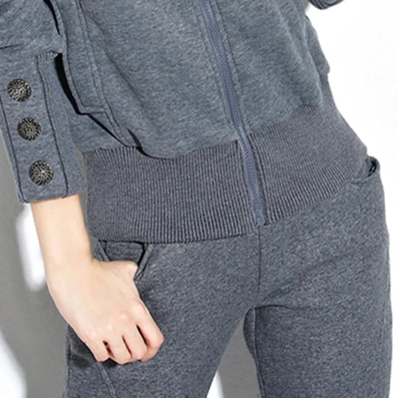 Winter 2 Pieces Sets Hooded Pl - Street Fashion Korean ulasan dan harga