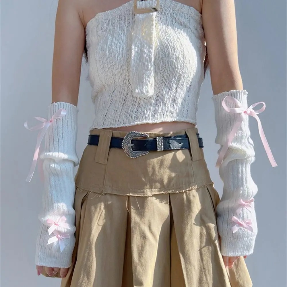 Streetwear Elastic Knitted Bow - Street Fashion Korea ulasan dan harga