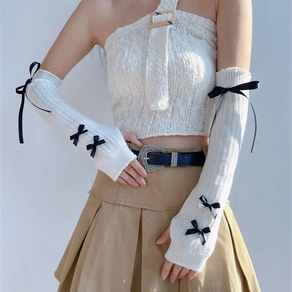 Streetwear Elastic Knitted Bow - Street Fashion Korea ulasan dan harga