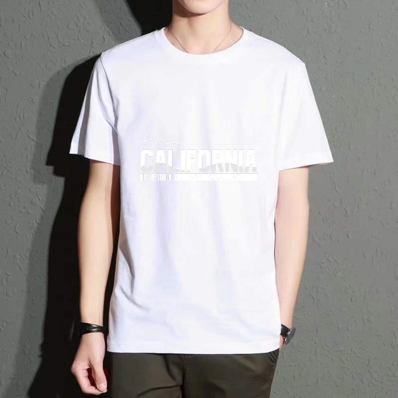 Men's Black Round-Neck Short-S - Street Fashion California ulasan dan harga