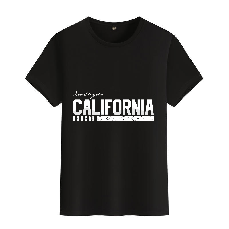 Men's Black Round-Neck Short-S - Street Fashion California ulasan dan harga