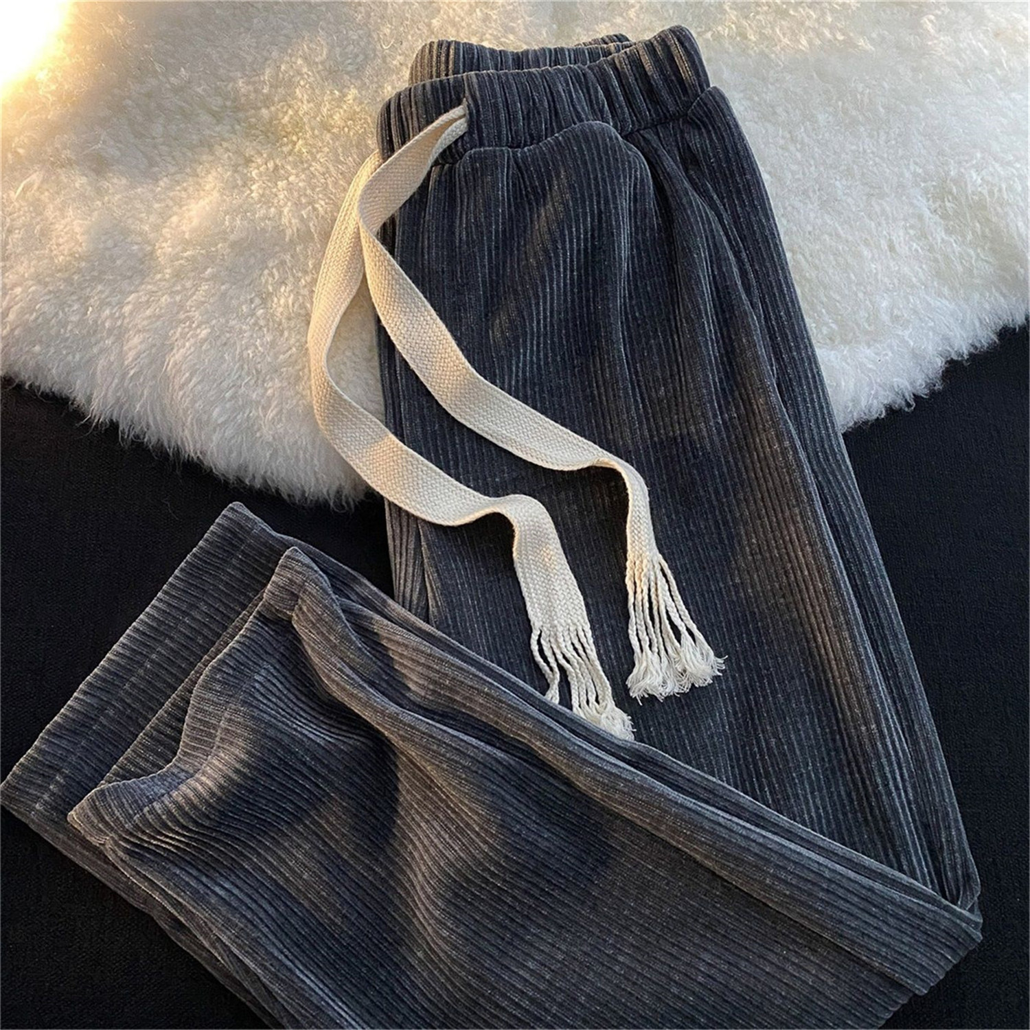 Fashion Solid Men's Pants Retr - Street Fashion Korea ulasan dan harga