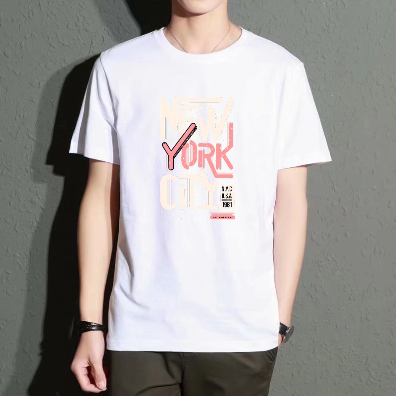 Men's Black Round-Neck Short-S - Street Fashion In New York ulasan dan harga