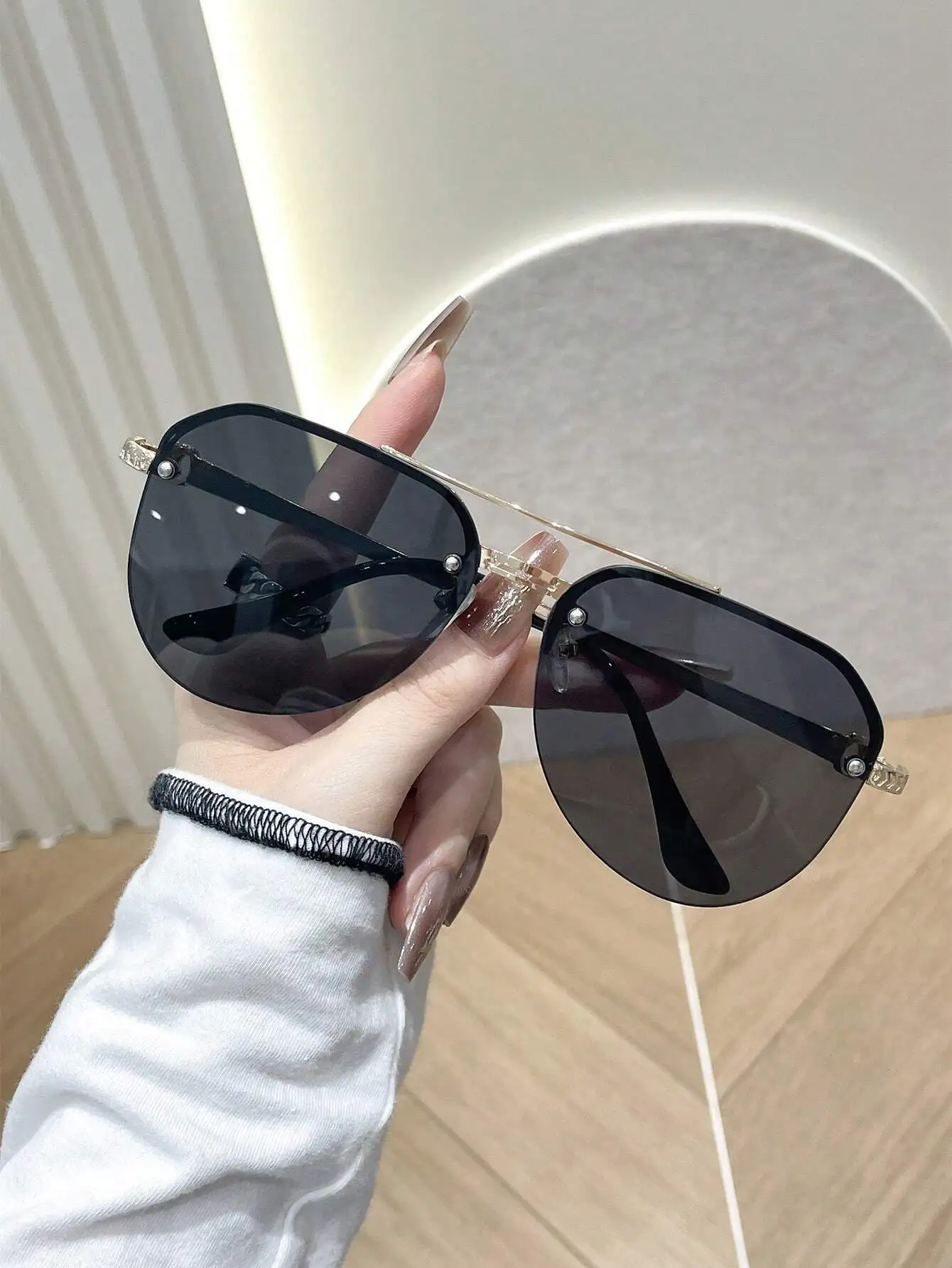 1 Pair Copper-Tone Aviator Fra - Street Fashion Events ulasan dan harga