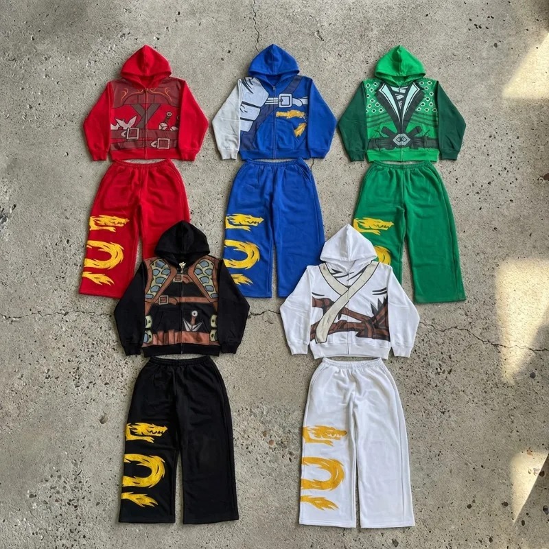 Ninja Warrior Armor Hoodie Set - Street Fashion Male ulasan dan harga