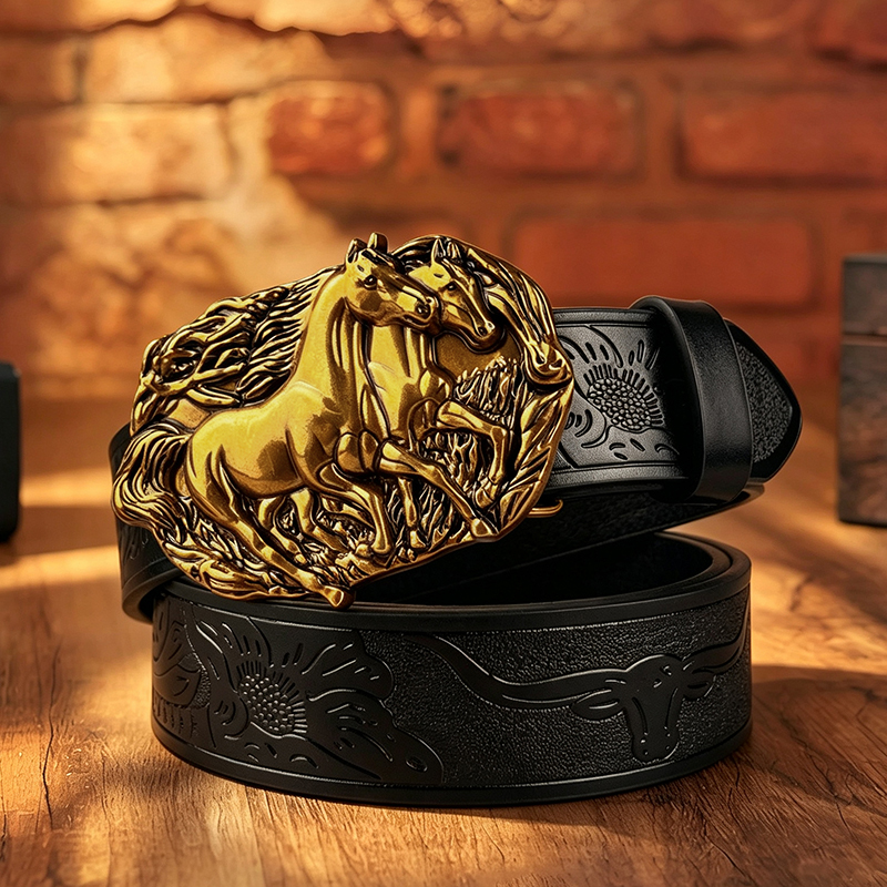Golden Double Horse-Shaped All - Street Fashion Events ulasan dan harga