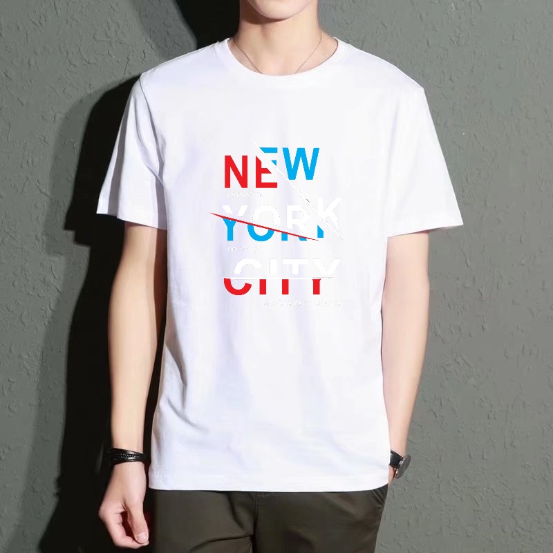 Men's Black Round-Neck Short-S - Street Fashion In New York ulasan dan harga