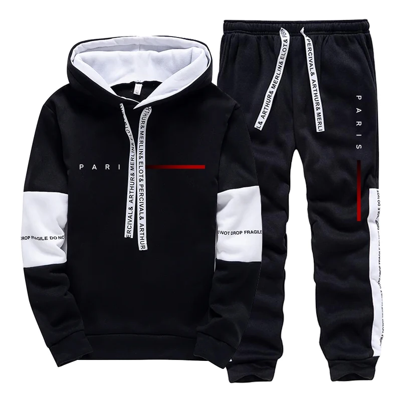 Men's Set Paris Fashion Hoodie - Street Fashion Male ulasan dan harga