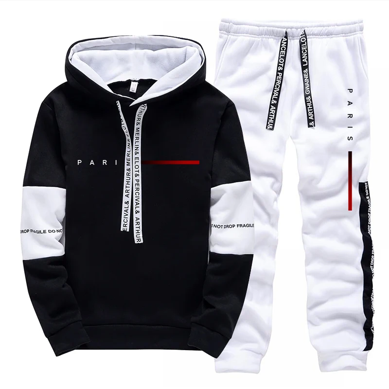 Men's Set Paris Fashion Hoodie - Street Fashion Male ulasan dan harga