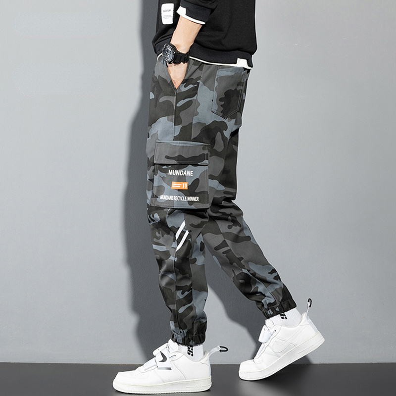 Orange Cargo Pants Men Hip Hop - Street Fashion Korea ulasan dan harga