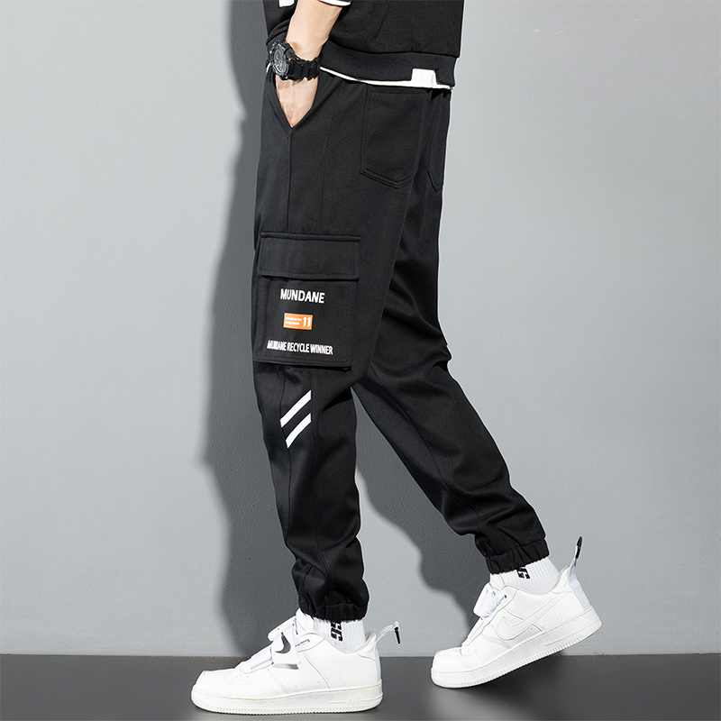 Orange Cargo Pants Men Hip Hop - Street Fashion Korea ulasan dan harga