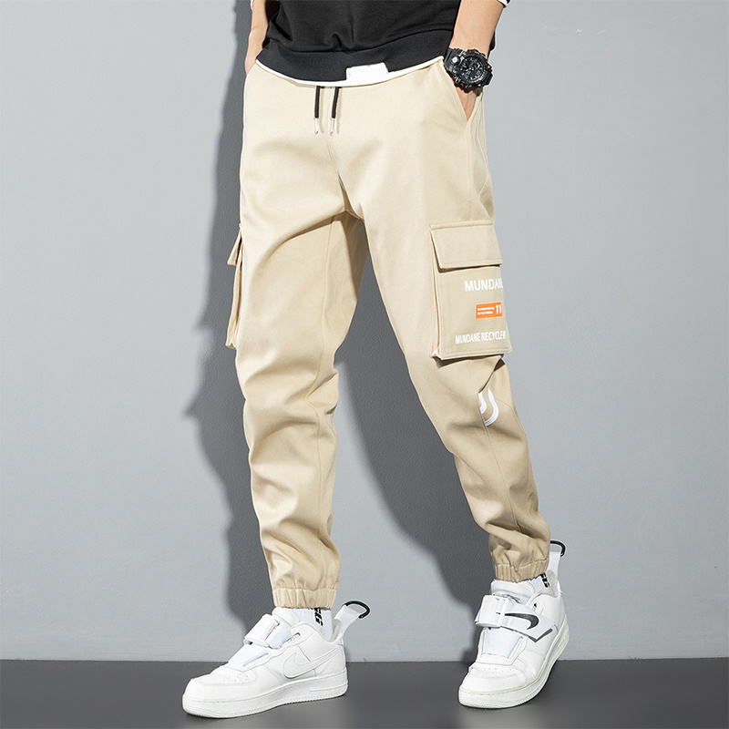 Orange Cargo Pants Men Hip Hop - Street Fashion Korea ulasan dan harga