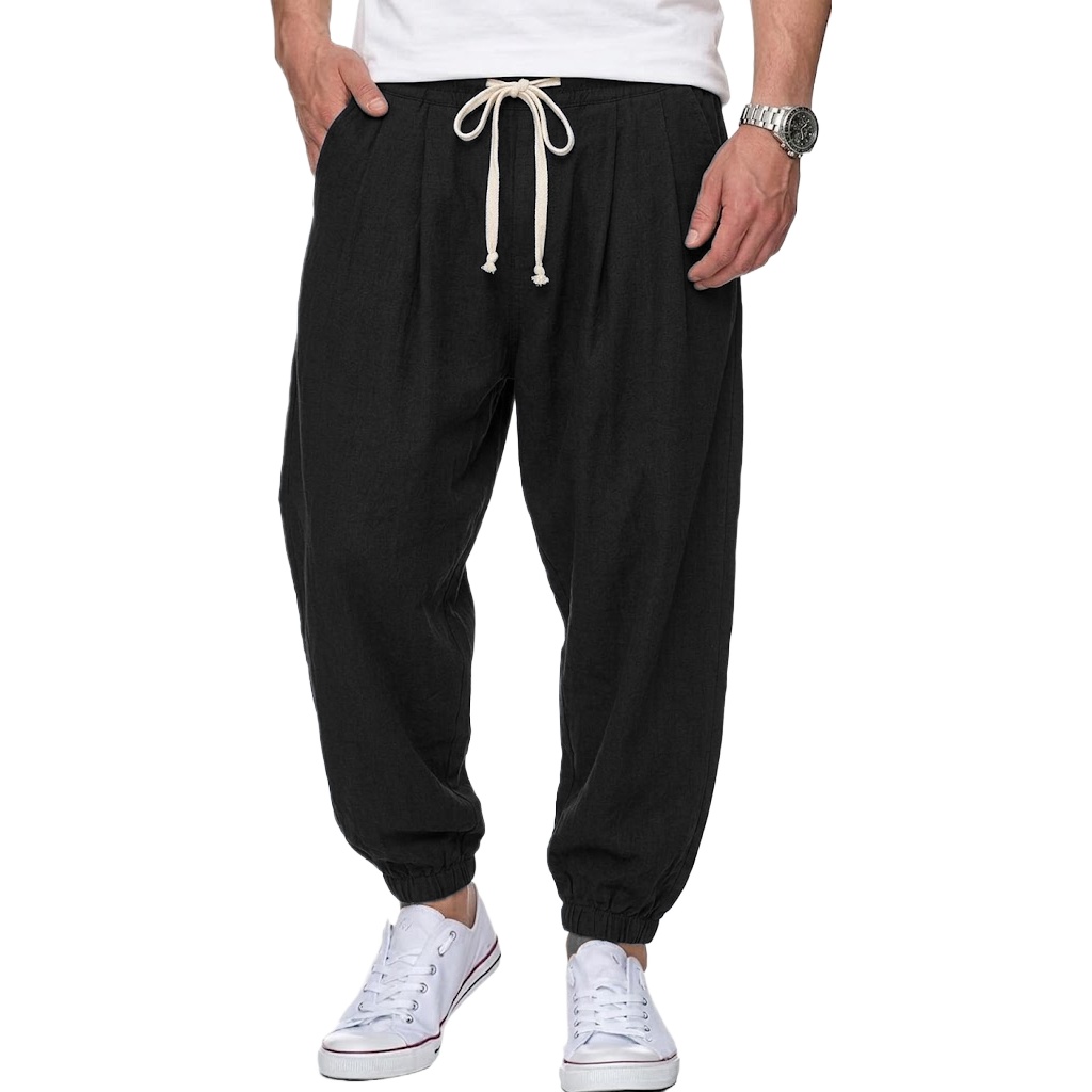 Men's Cotton Linen Pants Korea - Street Fashion Korea ulasan dan harga