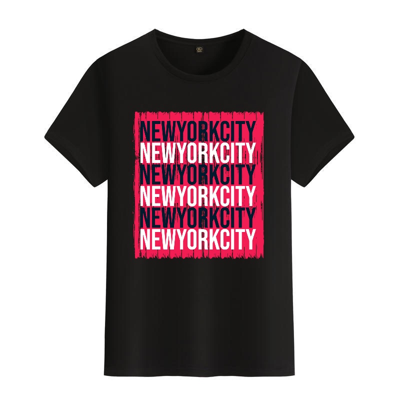 Men's Black Round-Neck Short-S - Street Fashion In New York ulasan dan harga