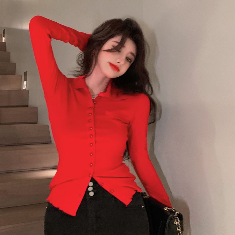 Shirts Women Skinny Elegant Si - Street Fashion Korea ulasan dan harga